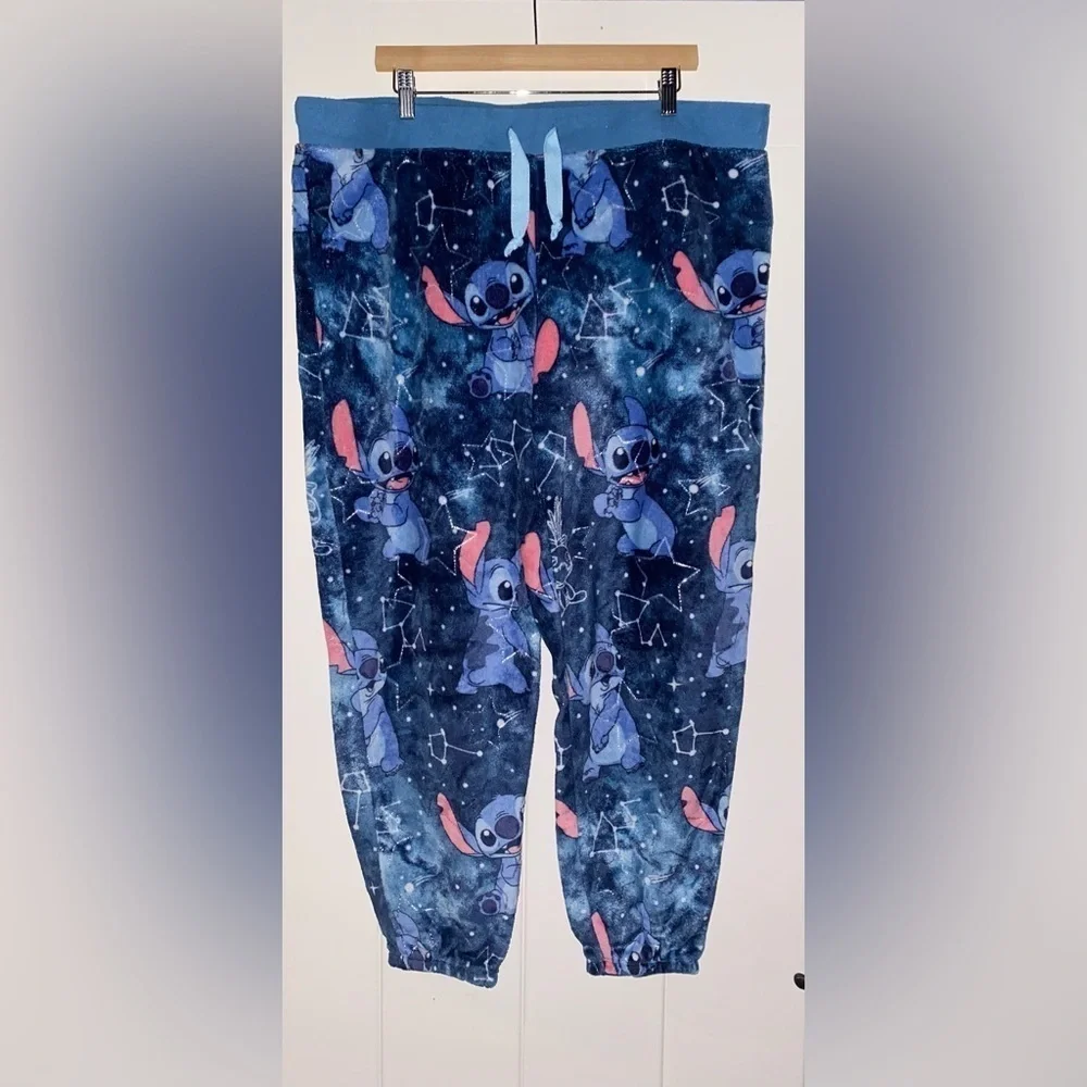 Disney Lilo & Stitch Fleece Cozy Soft Pull On Pajama‎ Women 2X Bottom Pants - Picture 6 of 7